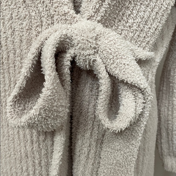 Barefoot Dreams Cozy Chic Knit Cardigan Side Tie M Beige - Picture 3 of 4